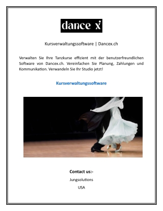 Kursverwaltungssoftware  Dancex.ch