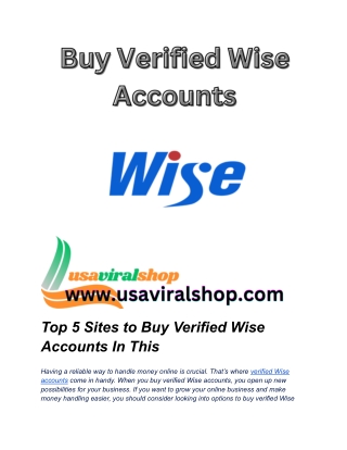 Top 5 Sites to Buy Verified Wise Accounts In This