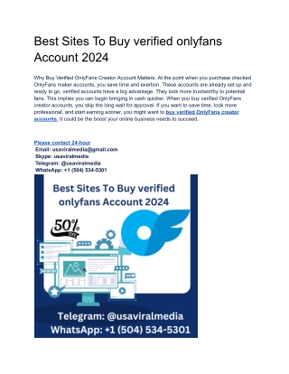 Best Sites To Buy verified onlyfans Account 2024