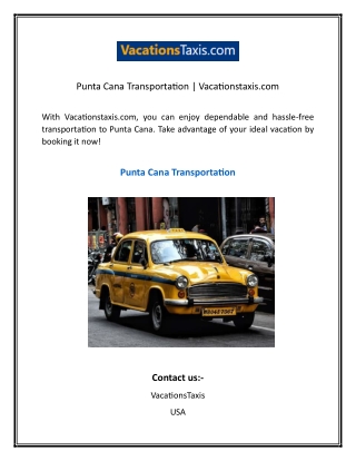 Punta Cana Transportation  Vacationstaxis