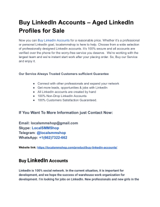 The Best Way To Buy LinkedIn Accounts In Website