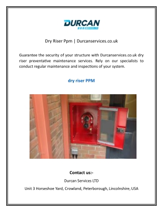 Dry Riser Ppm  Durcanservices.co.uk