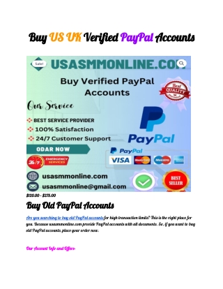 Buy US UK Verified PayPal Accounts