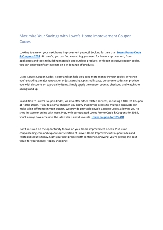 than Lowes Promo Code & Coupons 2024