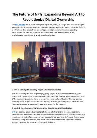 The Future of NFTs_Expanding Beyond Art to Revolutionize Digital Ownership