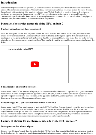 Le choix judicieux des cartes de visite NFC en bois pour une communication respo