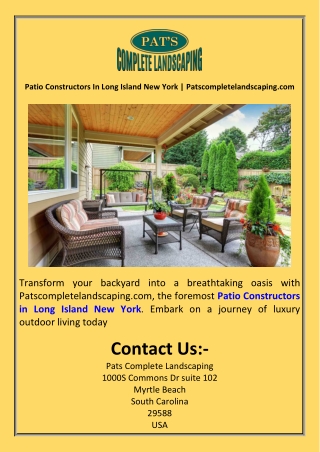 Patio Constructors In Long Island New York  Patscompletelandscaping.com