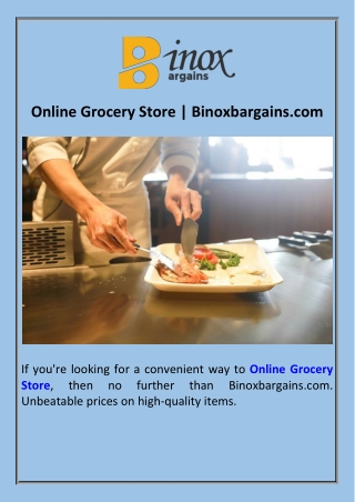 Online Grocery Store  Binoxbargains.com