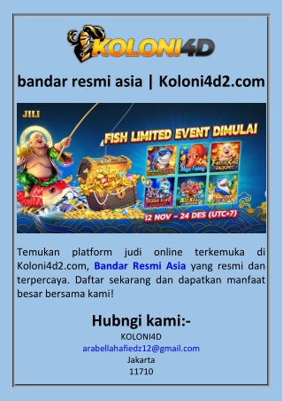 bandar resmi asia  Koloni4d2.com