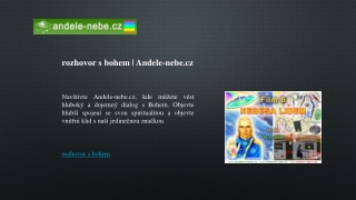 rozhovor s bohem | Andele-nebe.cz