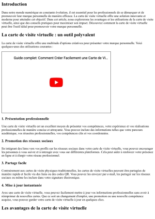 La carte de visite virtuelle : l'outil idéal pour promouvoir votre marque person