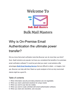 Why is On-Premise Email Authentication the ultimate power transfer