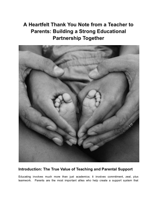 A Heartfelt Thank You Note from a Teacher to Parents_ Building a Strong Educational Partnership Together