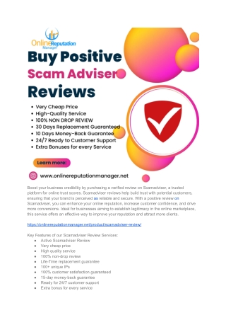 Get Scamadviser Reviews: Elevate Your Brand's Reputation