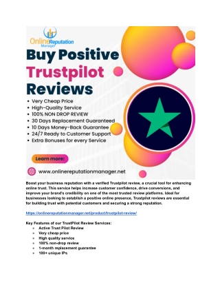 Secure Trustpilot Reviews: Enhance Your Brand's Reliability and Trust