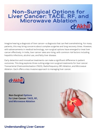 Non-Surgical Options for Liver Cancer TACE, RF, and Microwave Ablation