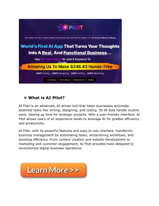 How AI Pilot Automates Success for Modern Businesses