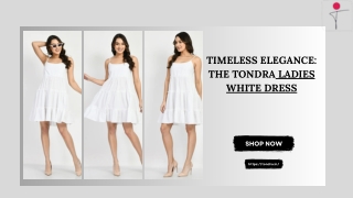 Tondra Ladies White Dress – Beautiful White Frock for Women