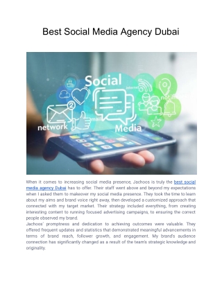 Best Social Media Agency Dubai