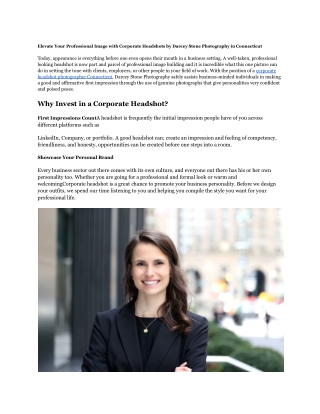 Corporate Headshot Photographer Connecticut - Elevate Your Business Identity