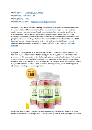 SereniLeaf CBD Gummies® | OFFICIAL SITE!