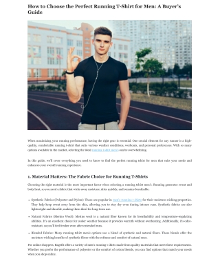Buyer’s Guide: Selecting the Perfect Running T-Shirt for Men