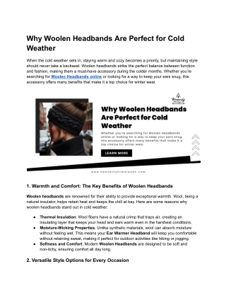 Why Woolen Headbands Are Perfect for Cold Weather