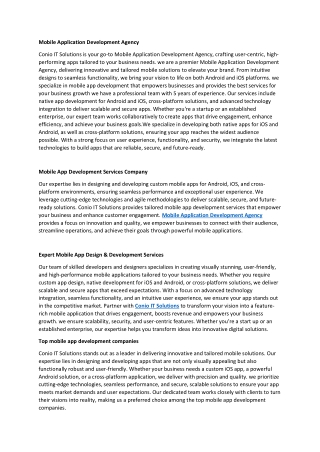 Mobile Application Development Agency