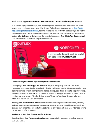 Real Estate App Development like NoBroker