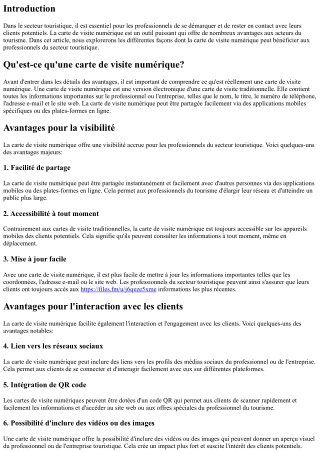 Les avantages de la carte de visite numérique pour les professionnels du secteur
