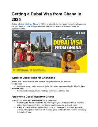 Getting a Dubai Visa from Ghana