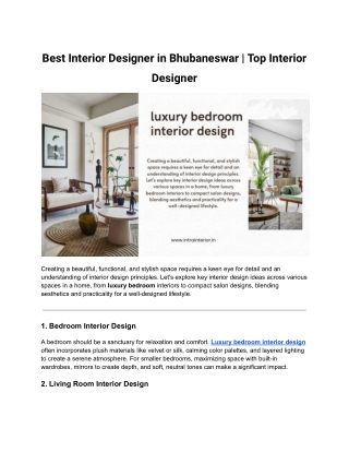 Best Interior Designer in Bhubaneswar | Top Interior Designer