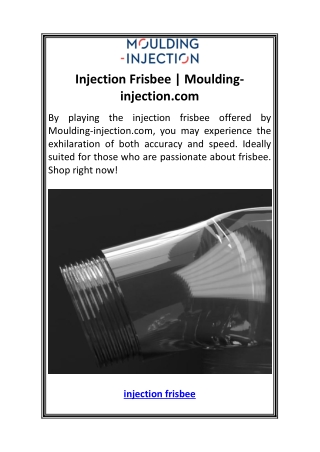 Injection Frisbee  Moulding-injection.com