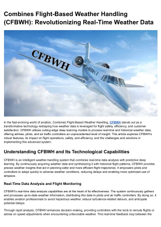 Combines Flight-Based Weather Handling (CFBWH)_ Revolutionizing Real-Time Weather Data