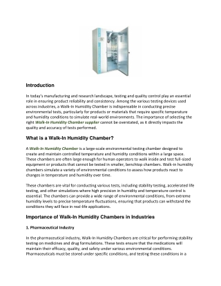 Walk-In Humidity Chamber supplier