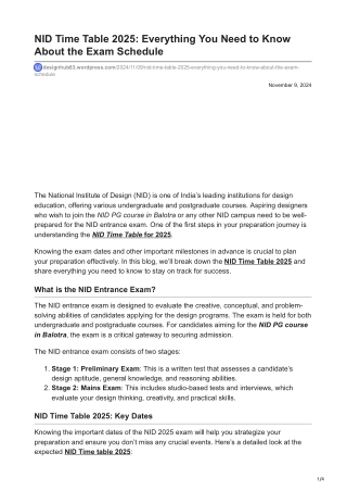 designhub83.wordpress.com-NID Time Table 2025 Everything You Need to Know About the ExamnbspSchedule