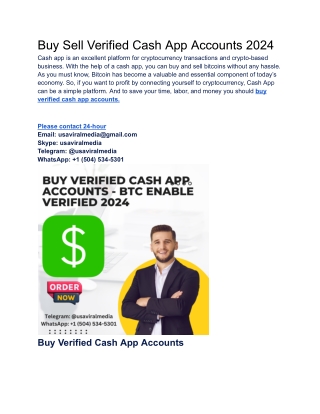 Buy Sell Verified Cash App Accounts 2024
