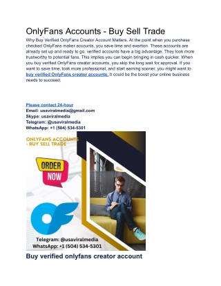 OnlyFans Accounts - Buy Sell Trade