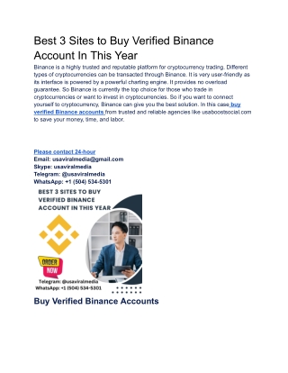 Best 3 Sites to Buy Verified Binance Account In This Year