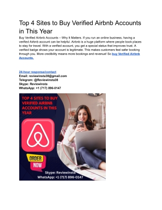 Top 4 Sites to Buy Verified Airbnb Accounts in This Year