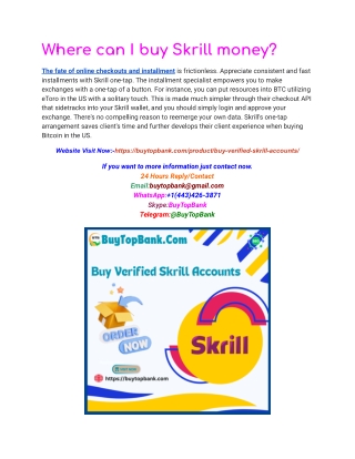 Where can I buy Skrill money