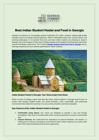 Best Indian Student Hostel and Food in Georgia