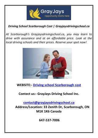 Driving School Scarborough Cost  Grayjaysdrivingschool.ca