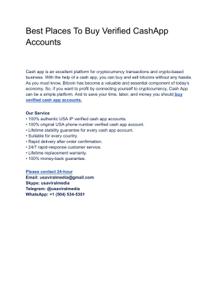 Best Places To Buy Verified CashApp Accounts