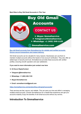 Best Sites to Buy Old Gmail Accounts in This Year