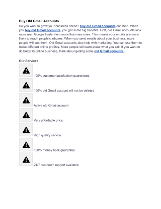 Buy Old Gmail Accounts