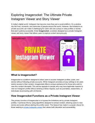 Exploring Imagerocket_ The Ultimate Private Instagram Viewer and Story Viewer