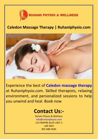 Caledon Massage Therapy  Ruhaniphysio.com