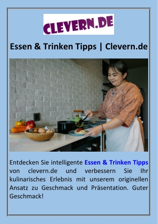 Essen & Trinken Tipps  Clevern.de
