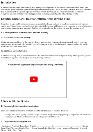 “Effective Dictations: How to Optimize Your Writing Time”